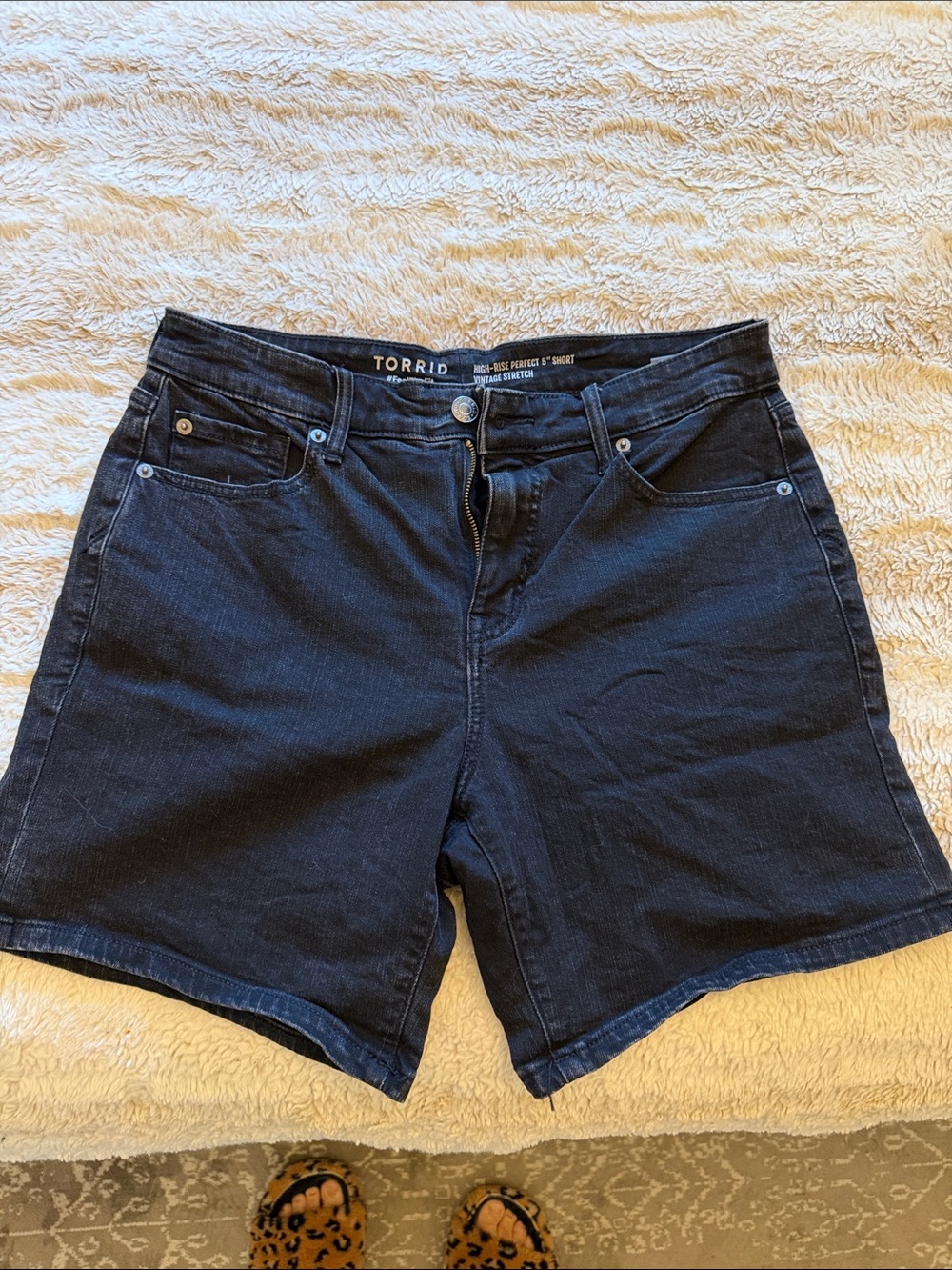 torrid High-Rise Denim Bermuda Shorts